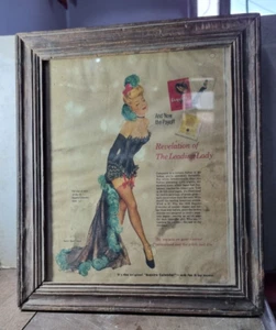 Vecchio antico calendario Esquire Girl Adv. Litografia. Stampa su carta con c... - Foto 1 di 9