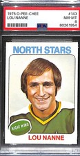 1975 O-Pee-Chee OPC #143 Lou Nanne PSA 8