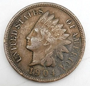 Centavo Indian Head 1904 en estado bastante bueno ¡Lo calificas! Penny IHC ¡Envío gratuito! - Imagen 1 de 4