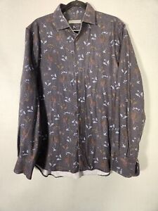 Corneliani Mens Long Sleeve Button up Floral Shirt Multicolor Size 17/43 ITALY