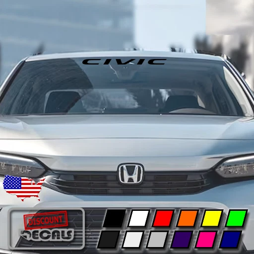 Windshield Banner Vinyl Decal Sticker for Honda Civic LX Sport EX EX-L Touring - Imagem 1 de 1