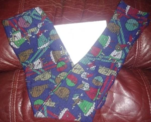Lularoe Kids Holiday Christmas Leggings new S/M cats and dogs in nightgowns  - Picture 1 of 2