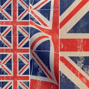 Proud to be British Cotton Rich Leinenoptik Handarbeit Patchwork Polsterstoff - Bild 1 von 8
