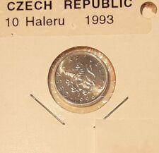 1993 Czech Republic 10 Haleru Aluminum Coin   Czech Lion  BU