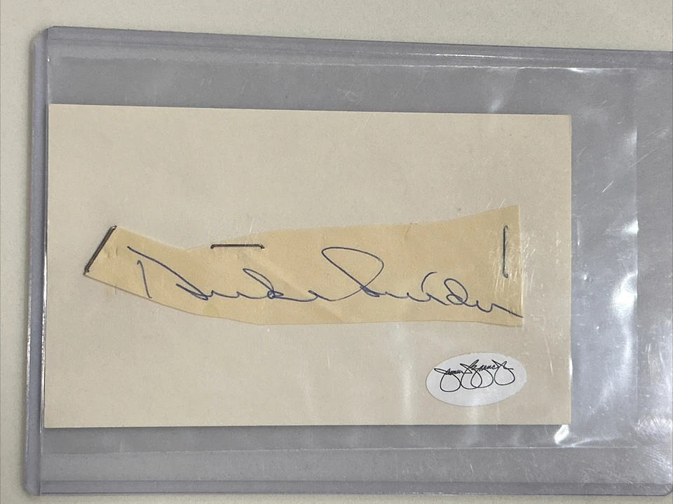 Duke Snider Dodgers VINTAGE Cut Signature 3x5 Index Card JSA COA Hall Of Fame! - Image 1 of 2
