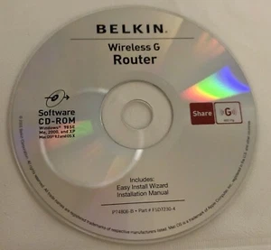 Belkin Wireless G Router CD Rom Software Win 98SE/ME/2000/XP Mac OS 9.2 & X - Picture 1 of 2