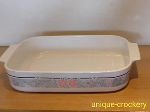 Corning Ware "Silk and Roses" Shallow Casserole / Roasting Dish - Picture 1 of 3