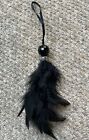 Black Xmas Tree Feather Hanging Decorations X 6 Bead Decs Free P And P