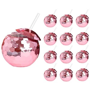 12 Pcs Disco Ball Cups 20oz Disco Party Cups With Lid And Reusable Straw Flash B - Picture 1 of 6