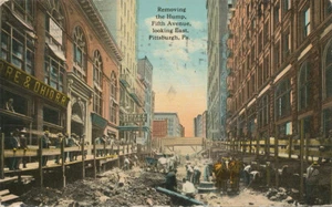 Pittsburgh PA * Removing the Hump 5th Ave. Looking East 1913 - Picture 1 of 2
