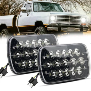 Pair 5x7" 7x6" LED Headlights Hi/Lo Beam H4 For Dodge D150 D250 Ram Van B350 - Bild 1 von 12