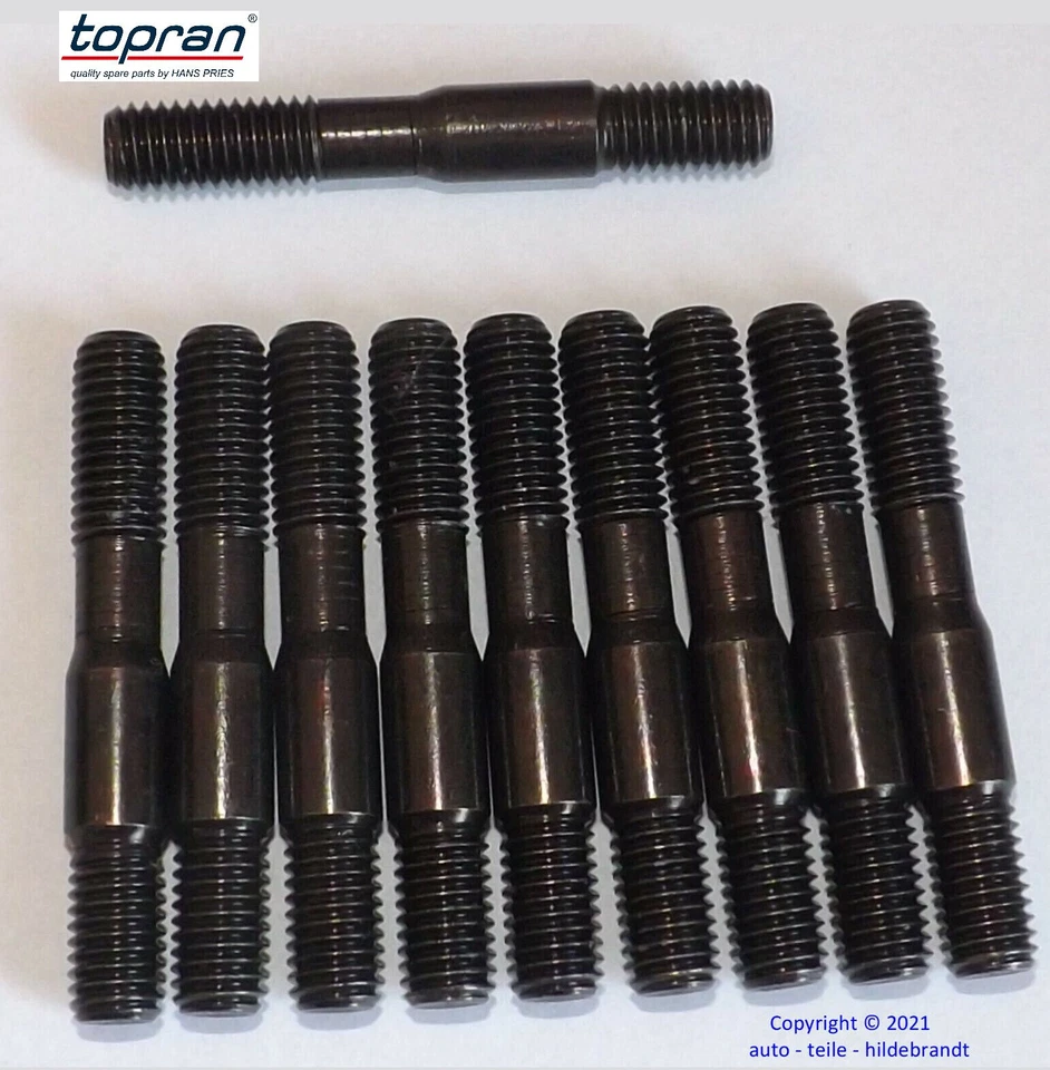 Stehbolzen M8x56 Stiftschraube Set 10 Stück Festigkeit 10.9 für VW Abgaskrümmer - Bild 1 von 2