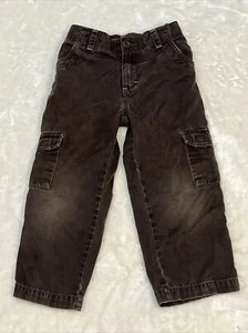 Sonoma Lifestyle chocolate brown cargo pants kids elastic adjust waist sz 4 - Picture 1 of 9