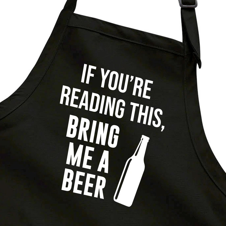 HANDMADE Bring Me a Beer Funny Dad Barbecue Cooking Grill BBQ Gift for Him Kitchen Apron