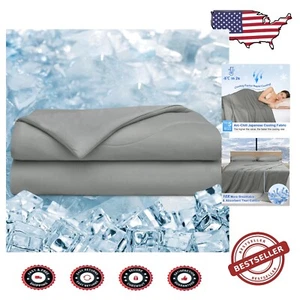 Charcoal Cooling Blanket Twin - Soft, Breathable Double-Sided Comforter (60x80) - Picture 1 of 9