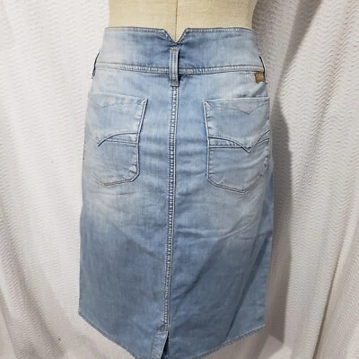 Falda lápiz vaquera azul Sabrina plateada mezcla de algodón 31 Foto 1 de 4