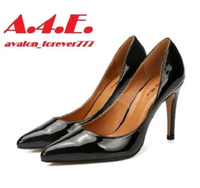 Tacones altos Hey Si Mey charol negro 4 pulgadas.    Talla 43. Mujer 11, Hombre 9.5 Foto 1 de 4