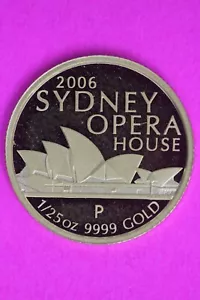 Rare Gem 1992 1/20th Once .999 Fine Gold Australia Sydney Opera Coin 0144N - Picture 1 of 3