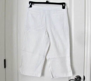 Tommy Hilfiger Damen 6 Capri GOLF Hosen 100% Baumwolle Seitenreißverschluss weites Bein weiß - Bild 1 von 18