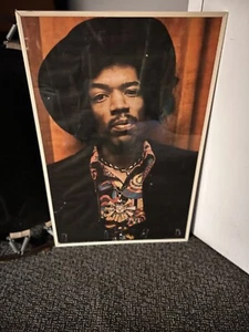 Póster original vintage de 1970 de Jimi Hendrix raro impreso en Inglaterra por Chris Walters - Imagen 1 de 9