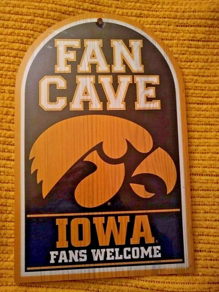 Iowa Hawkeyes Licensed 11x17 Fan Cave Wood Sign - Image 1 of 1
