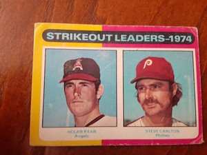 1975 TOPPS 1974 STRIKEOUT LEADERS - NOLAN RYAN/STEVE CARLTON #312 CALIFORNIA