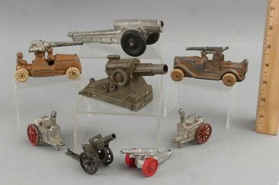 8 cañones y morteros antiguos de artillería de juguete de arcilla de manoil de la Segunda Guerra Mundial  Foto 1 de 4