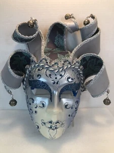 Authentic Venezia Full Masquerade Mask Original Hand Painted Made Italy Bells - Bild 1 von 8