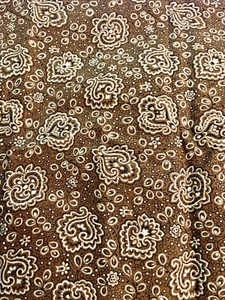 VTG Concord Brown & Cream Paisley Bandana Like Print BTFQ - Picture 1 of 5