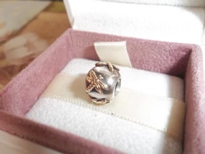 Original Echt Pandora Silber & 14kt Gold Libellen Charm 790898 - Bild 1 von 3