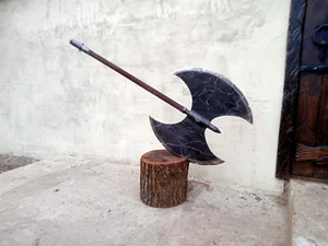 Handmade Carbon Steel Double Headed Viking War Axe - Picture 1 of 10