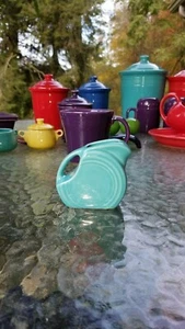 MINI DISK PITCHER creamer turquoise blue NEW FIESTA 5 OZ. new - Picture 1 of 3