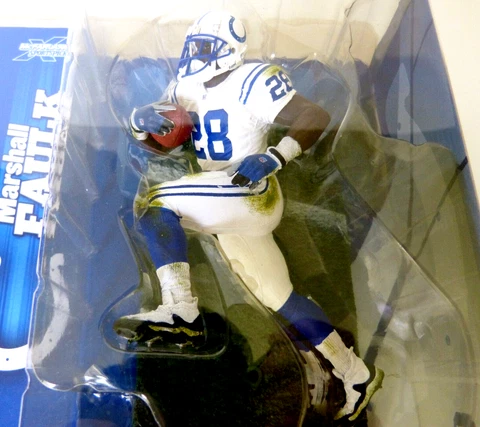 Marshall Faulk Indianapolis Colts McFarlane Series 7 Fig. + 1995 Topps Finest RC Cover