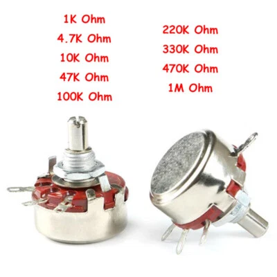 1K 4.7K 10K 47K 100K 220K 330K 470K 1MΩ/Ohm WTH118-1A 2W lineares Potentiometer - Bild 1 von 4