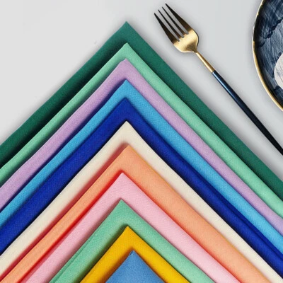 48*48cm Table Napkins Wedding Tableware Serviettes Polyester Cotton Fabric ✨ ~ - Image 1 of 4