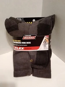 Dickies Mens Gray Work Socks Dri-Tech Crew Pack of 6 Reinforced Heel & Toe - Picture 1 of 9