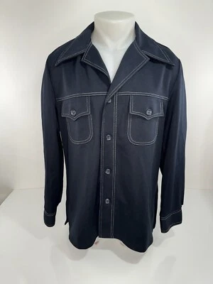 HAGGAR - Vintage LEISURE Disco Collar Mens 42 Shirt Jacket - Image 1 of 4