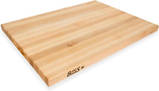 John Boos Maple Wood Cutting Board for Kitchen Prep, 1.5" Thick, Large, Edge Gra