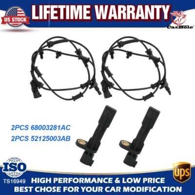 4X ABS Wheel Speed Sensor Front Rear LH & RH For Jeep Wrangler 3.8L 3.6L 2007-17 - Image 1 of 4