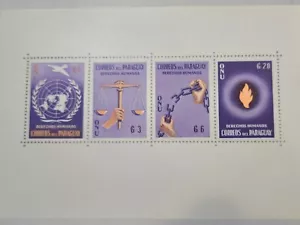 1960 Paraguay, UN Declaration of Human Rights, Scott 568a, Mint, Souvenir Sheet - Picture 1 of 3