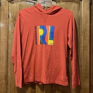 Polo Ralph Lauren long Sleeve hoodie Rainbow Logo Youth Large Red Boys - Picture 1 of 6