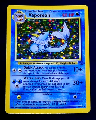 1999 Pokemon VAPOREON Jungle Set HOLO BLEED Misprint ERROR Card Rare WotC 12/64 - Image 1 of 4