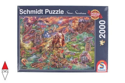 PUZZLE TEMATICO SCHMIDT FANTASY DRAGONS TREASURE 2000 PZ - Immagine 1 di 3