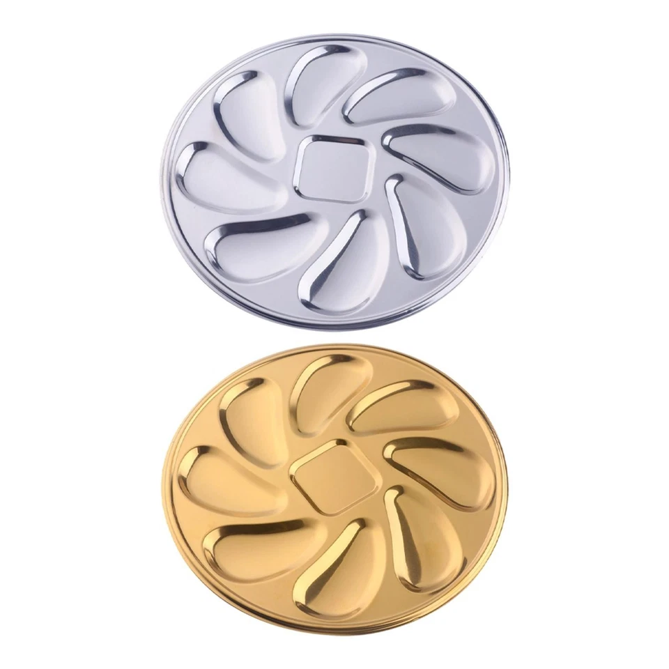 Austernplatte Edelstahl Meeresfrüchte Serviertablett Grillpfanne Backblech mit - Bild 1 von 1