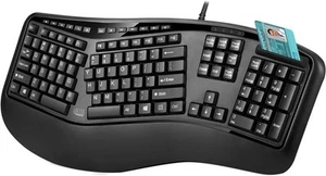 TruForm AKB 150SB TAA Desktop Ergonomic Smart Card Reader Keyboard TAA Compliant - Picture 1 of 4