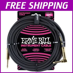 18ft Black Instrument Cable, Gold Connectors - Picture 1 of 4