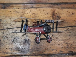 Vintage 1975 metal airplane plane wall decoration plaque HOMCO USA biplane M90 - Picture 1 of 4