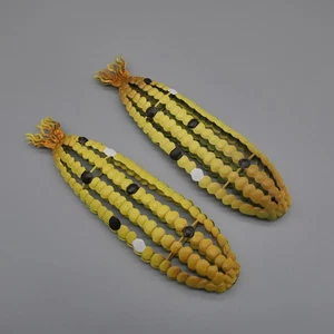 2 Maiskolben Mais Kunst Metall Gemüse Figuren Rustikal Herbst Bauernhof Dekor 9" - Bild 1 von 11