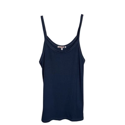 Regata Sundry tamanho 1 pequena azul com nervuras casual lounge elástico gola redonda - Imagem 1 de 4