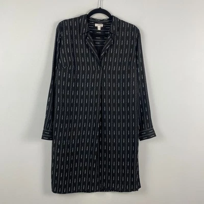 Garnet Hill современный Tencil рубашка платье размер маленький черный длинным рукавом карманы - Изображение 1 из 4